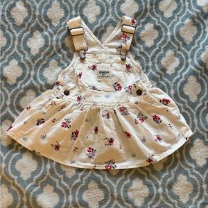 OshKosh B'gosh Floral Print Baby Overall Dress Size 6-9 Months